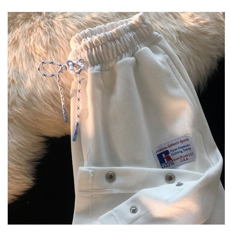 Krūtelių dizaino sportiniai šortai laisvalaikio universalūs išoriniai drabužiai elastiniu juosmeniu penkių taškų kelnės madingi šortai moteriški šortai aukštu juosmeniu