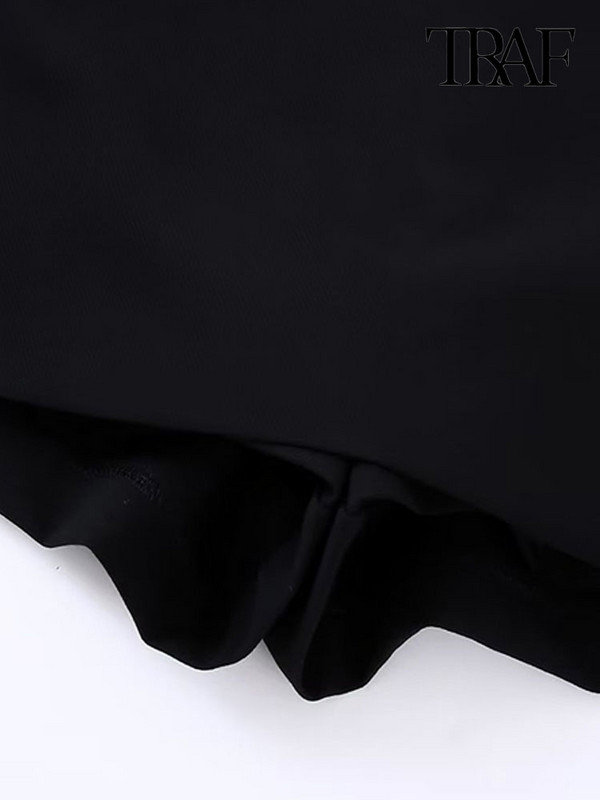 TRAF Ženska moda s asimetričnim pojasom, kratke suknje, vintage ženske kratke hlače s patentnim zatvaračem visokog struka Mujer