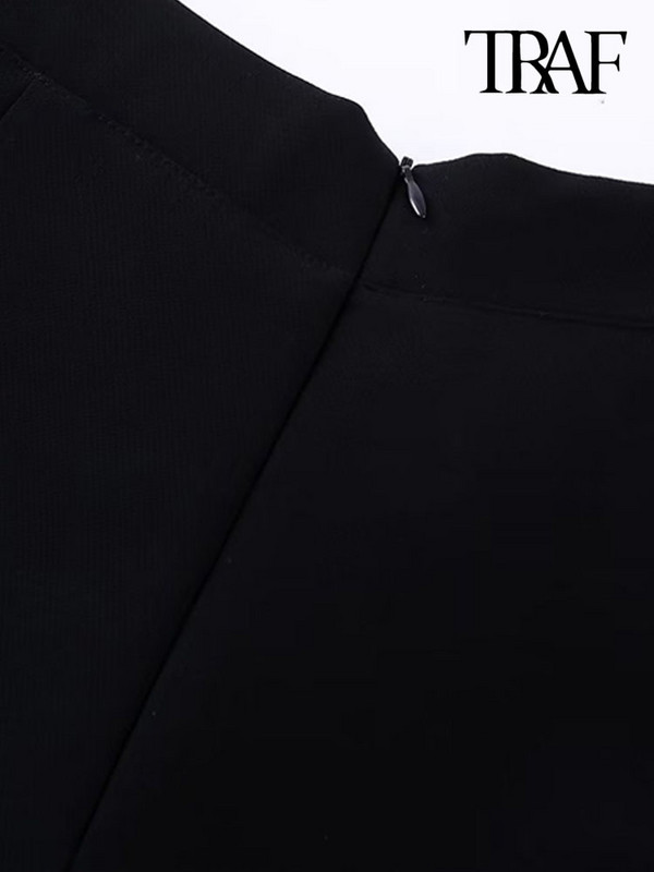 TRAF Ženska moda s asimetričnim pojasom, kratke suknje, vintage ženske kratke hlače s patentnim zatvaračem visokog struka Mujer