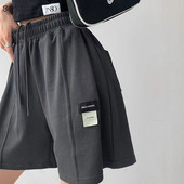 Naiste lühikesed püksid, nöör, lihtsad unisex tänavarõivad, treening Korea stiilis kõrgkoolid, kõrge vöökohaga disain, sobivad suvepüksid