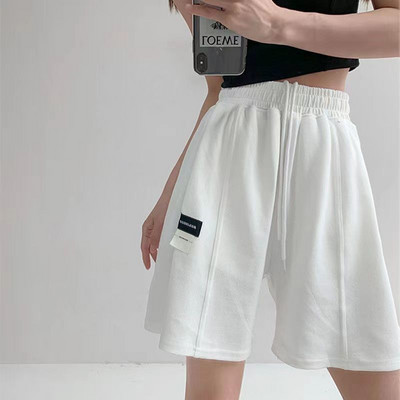 Naiste lühikesed püksid, nöör, lihtsad unisex tänavarõivad, treening Korea stiilis kõrgkoolid, kõrge vöökohaga disain, sobivad suvepüksid