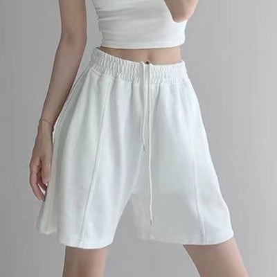 Naiste lühikesed püksid, nöör, lihtsad unisex tänavarõivad, treening Korea stiilis kõrgkoolid, kõrge vöökohaga disain, sobivad suvepüksid