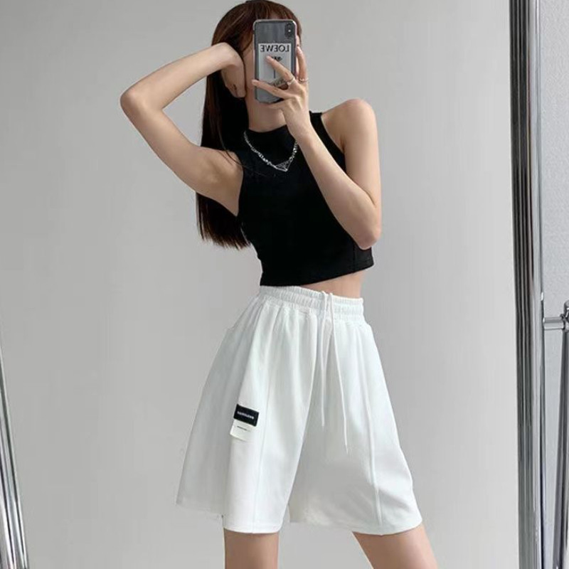 Naiste lühikesed püksid, nöör, lihtsad unisex tänavarõivad, treening Korea stiilis kõrgkoolid, kõrge vöökohaga disain, sobivad suvepüksid