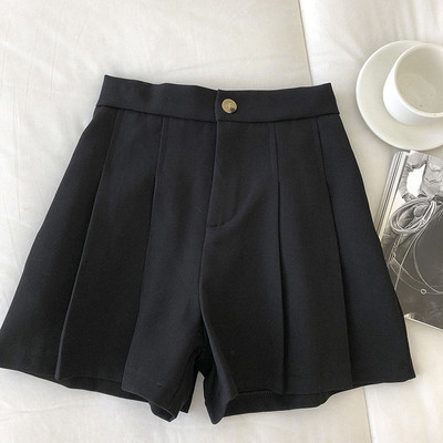 Női rövidnadrágok Minimlaist Solid, magas derék, 4 színű, mindenhez passzoló nőies klasszikus kiváló minőség népszerű Ulzzang alkalmi laza elegáns új