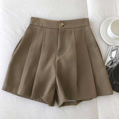 Női rövidnadrágok Minimlaist Solid, magas derék, 4 színű, mindenhez passzoló nőies klasszikus kiváló minőség népszerű Ulzzang alkalmi laza elegáns új