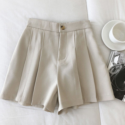 Női rövidnadrágok Minimlaist Solid, magas derék, 4 színű, mindenhez passzoló nőies klasszikus kiváló minőség népszerű Ulzzang alkalmi laza elegáns új
