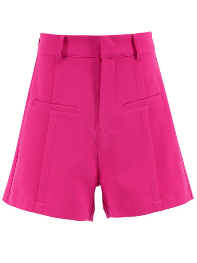 Mnealways18 aukšto liemens karštos kelnės šortams Rožinės rožinės plačios kojos šortai moteriški Vasaros High Street Lady Plisuoti šortai, tinkantys