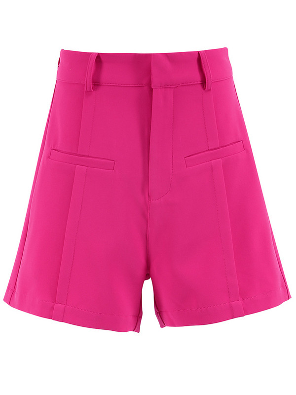 Mnealways18 aukšto liemens karštos kelnės šortams Rožinės rožinės plačios kojos šortai moteriški Vasaros High Street Lady Plisuoti šortai, tinkantys