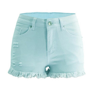 2022. aasta suve naiste teksapüksid, elastsed kõrge vöökohaga Bodycon kitsad lühikesed püksid, peopüksid, seksikad roosad teksapüksid