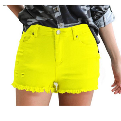 2022. aasta suve naiste teksapüksid, elastsed kõrge vöökohaga Bodycon kitsad lühikesed püksid, peopüksid, seksikad roosad teksapüksid