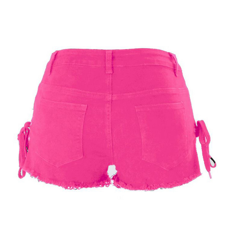 2022. aasta suve naiste teksapüksid, elastsed kõrge vöökohaga Bodycon kitsad lühikesed püksid, peopüksid, seksikad roosad teksapüksid