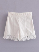 PB&ZA4786053 Moterys, 2022 m. Naujos mados nėrimo sujungimas Šortai Vintažiniai aukšto juosmens šortai Moteriškos trumpos kelnės Mujer 4786/053