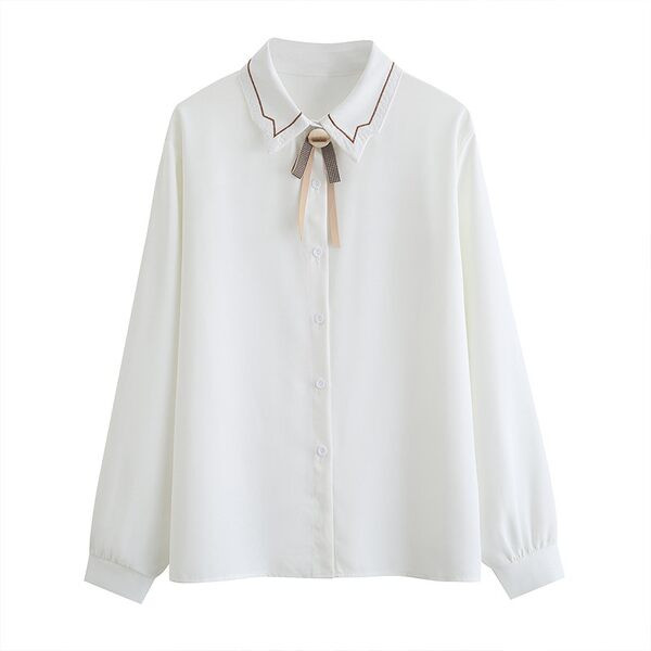 Moderna ženska košulja s klasičnim ovratnikom i kravatama