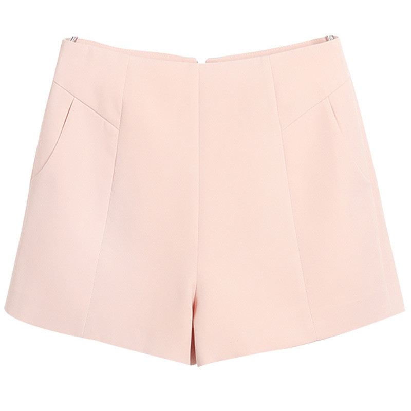 2022 m. vasaros šortai moterims Tvirtos aukšto juosmens plačios trumpos kelnės Juodos užtraukiamos kišenės Šortai Moteriškos trumpos kelnės D4142
