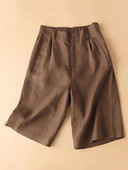 9112 Ljetne ženske kratke hlače, rastezljive, visokog struka, vintage, elegantne, dnevne široke, ležerne ulične hlače, široke nogavice u 5 boja, do koljena