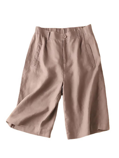 9112 Ljetne ženske kratke hlače, rastezljive, visokog struka, vintage, elegantne, dnevne široke, ležerne ulične hlače, široke nogavice u 5 boja, do koljena