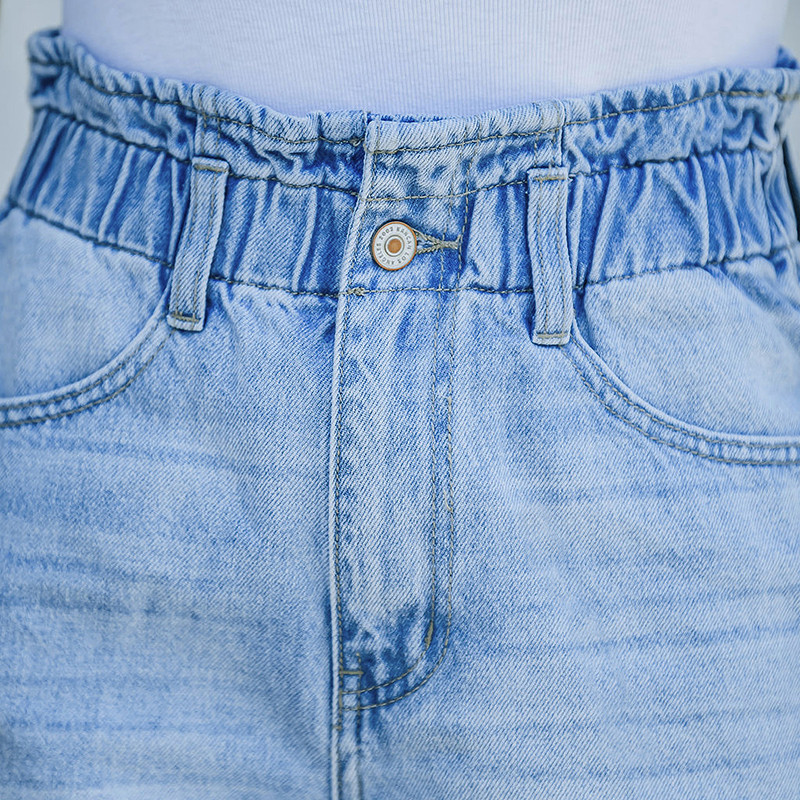 2022 nyári női farmer rövidnadrág Alkalmi divat, vintage utcai viselet, rugalmas derékrész, új, préselődő rövidnadrág