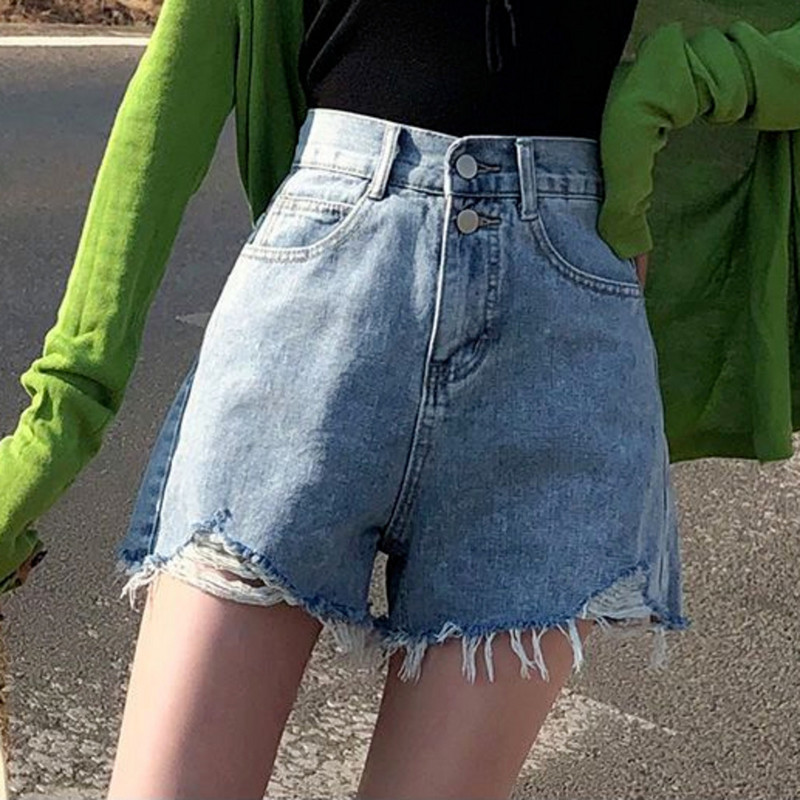 Feynzzi moe uus suvine naiste kõrge vöökohaga nööp, teksapüksid, vabaaja püksid, naiste vabad püksid, sinised teksapüksid