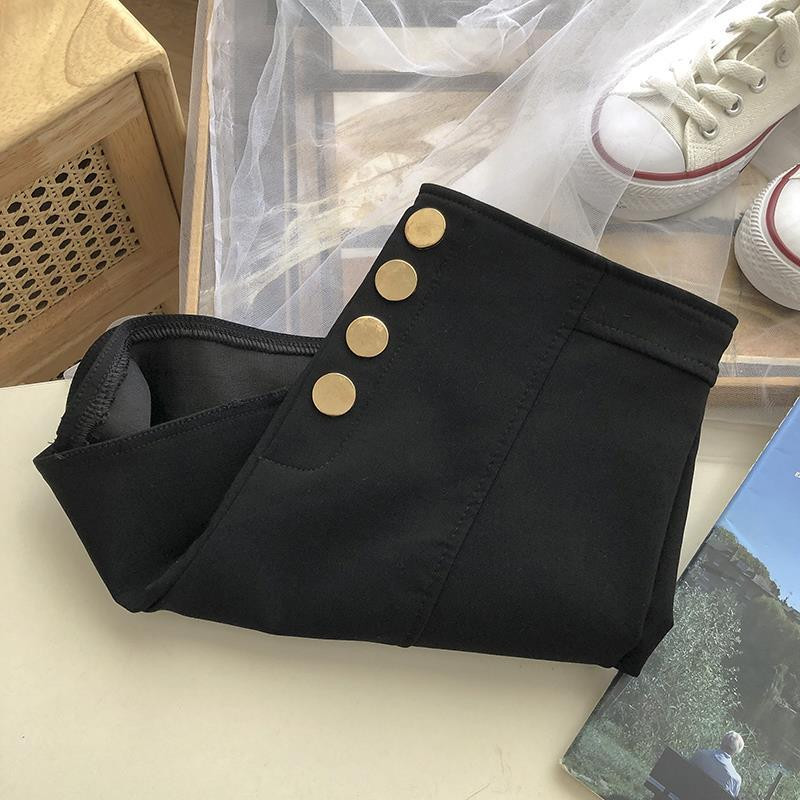 Koreai divat, magas derekú gombos, alkalmi rövidnadrág, női 2022 nyár, új irodai hölgy, elegáns ingázás, masszív, széles szárú rövidnadrág