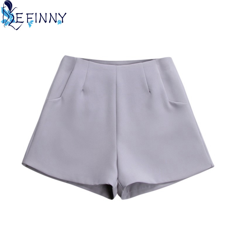 Nauji šortai moterims Vasaros karštos mados vienspalviai apatiniai aukštu juosmeniu laisvalaikio kostiumo šortai juodi balti