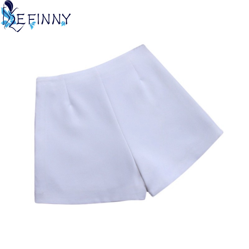 Nauji šortai moterims Vasaros karštos mados vienspalviai apatiniai aukštu juosmeniu laisvalaikio kostiumo šortai juodi balti