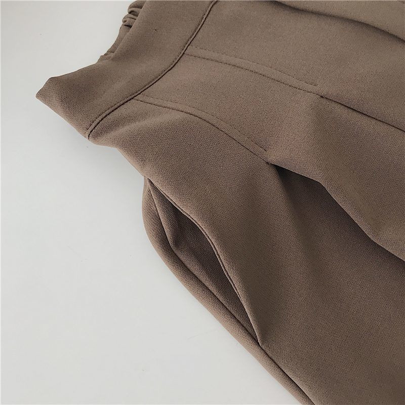 Pantaloni scurți uni Femei Clasici Drapat Office Lady All-match Timp liber Zilnic Moale Subțire Înaltă calitate Ulzzang Trendy 2021 Cele mai noi Chic