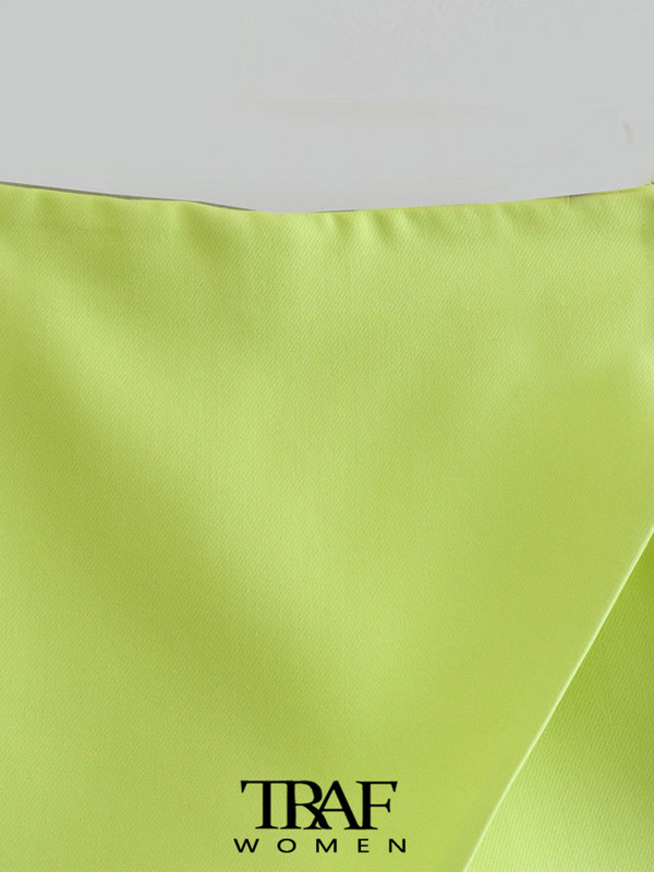 TRAF Női divat Aszimmetrikus rövidnadrágok Szoknyák Vintage magas derekú cipzár Női Skort Mujer