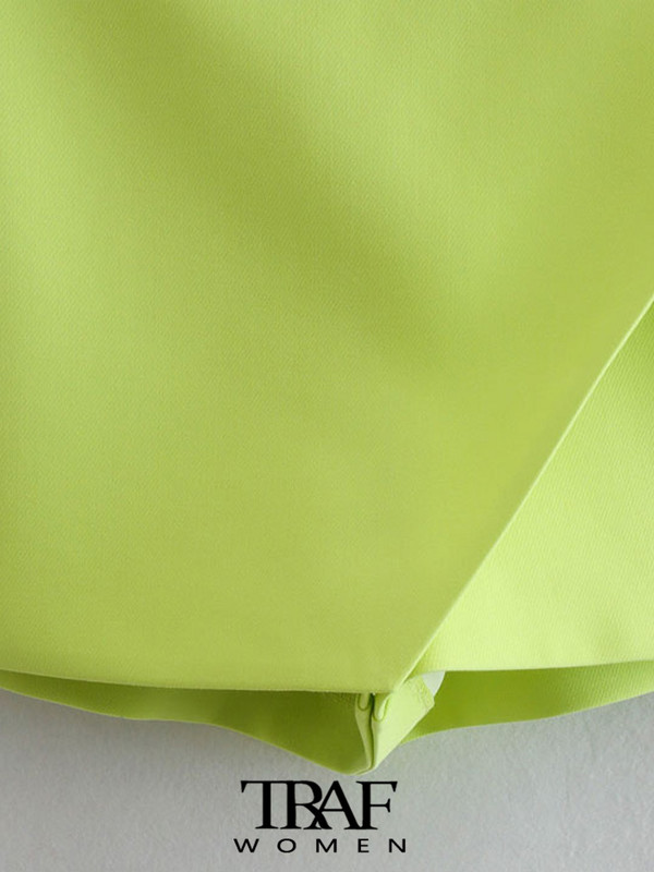 TRAF Női divat Aszimmetrikus rövidnadrágok Szoknyák Vintage magas derekú cipzár Női Skort Mujer