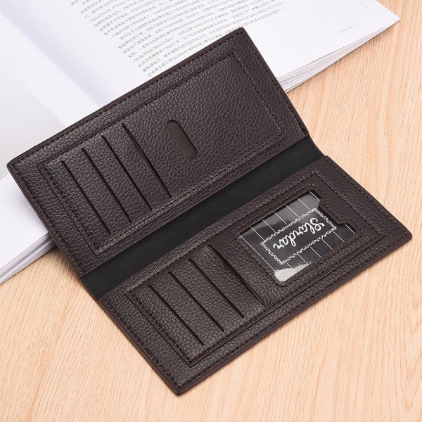 Šiuolaikinė odinė piniginė su užrašu du modeliai