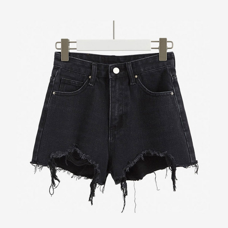 DeRuiLaDy 2021 moodsad naiste lõhki kantud teksapüksid suvised vabaaja kõrge vöökohaga kuumad Korea teksapüksid Seksikad lahtised laia säärega lühikesed püksid