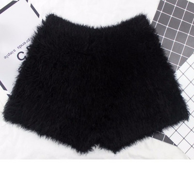 Tavasz és tél női vastag mohair szőrme rövidnadrág magas derekú sztreccs kötött csizma vastag szőrme meleg rövid nadrág