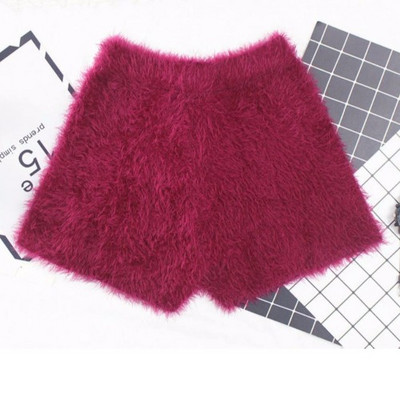 Tavasz és tél női vastag mohair szőrme rövidnadrág magas derekú sztreccs kötött csizma vastag szőrme meleg rövid nadrág