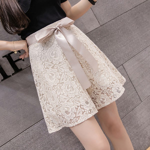 Gowyimmes 2021 Summer Big S-XL Lány bő csipke rövidnadrág Női A-vonalú rövidnadrág Női, magas derekú, széles lábú rövidnadrág Felsőruházat Hot PD953