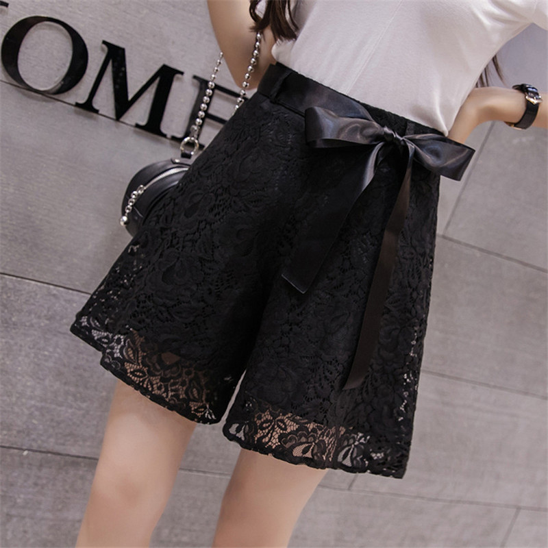 Gowyimmes 2021 Summer Big S-XL Lány bő csipke rövidnadrág Női A-vonalú rövidnadrág Női, magas derekú, széles lábú rövidnadrág Felsőruházat Hot PD953