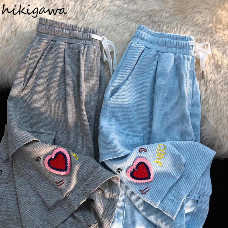 Hikigawa Jaapan Armsad riided Lühikesed püksid Harajuku lahtised naiste lühikesed püksid karu Multikad Tikand Pantalon Mujer mood Kawaii püksid