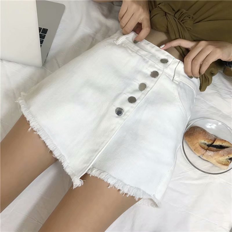 Női nagy méretű, zsíros farmer szoknya női magas derekú karakter szabálytalan laza vékony, széles lábú rövid nadrág szoknya meleg