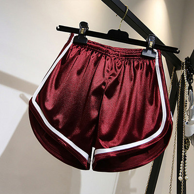 Sanderala naiste suvised seksikad satiinist siledad lühikesed püksid, suur XXL elastne, lõdva vöökoht, jooksva fitnessi õhukesed kuumad soliidsed rõivad