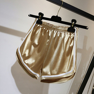 Sanderala naiste suvised seksikad satiinist siledad lühikesed püksid, suur XXL elastne, lõdva vöökoht, jooksva fitnessi õhukesed kuumad soliidsed rõivad