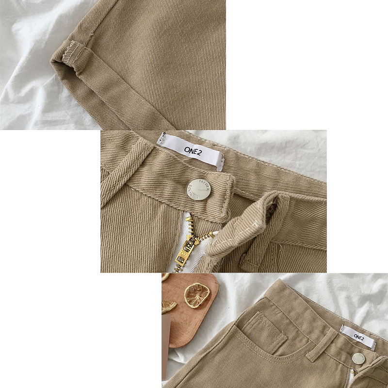 Naiste lühikesed püksid, lõdvad, kõrge vöökohaga, soliidne nööp Korea stiilis retro trendikas, igati sobilik õpilastele igapäevane naiste stiilne suvi
