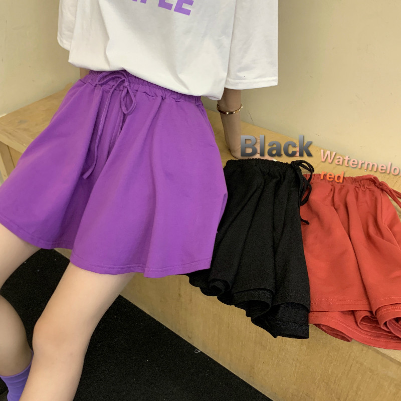 Moteriški šortai, puikūs madingi vasariniai Ulzzang plačiomis kojomis Vasaros prašmatnios mielos mergaičių trumpos, universalios kišeninės, aukšto liemens moteriškos