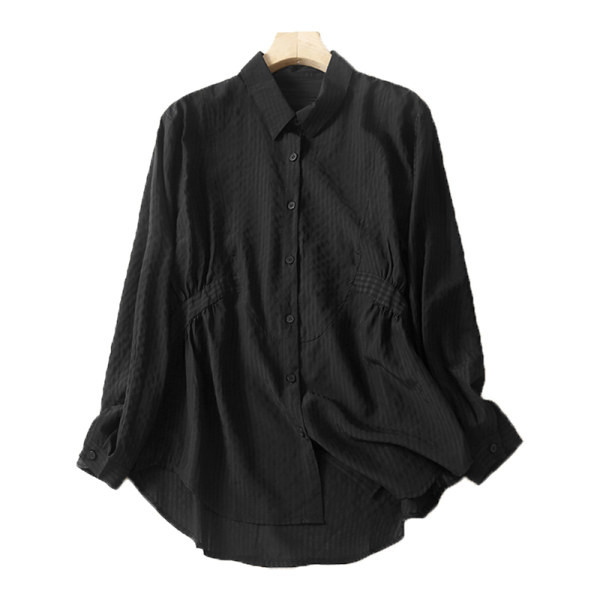 Cămașă casual în dungi cu guler clasic pentru femei