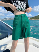 GUUZYUVIZ Laisvalaikio šortai aukštu liemeniu Džinsai Moteriškas vasarinis trumpas moteriškas