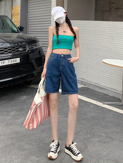 GUUZYUVIZ Laisvalaikio šortai aukštu liemeniu Džinsai Moteriškas vasarinis trumpas moteriškas