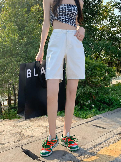 GUUZYUVIZ Laisvalaikio šortai aukštu liemeniu Džinsai Moteriškas vasarinis trumpas moteriškas