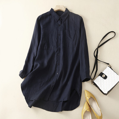 Női ing klasszikus gallérral és zsebbel