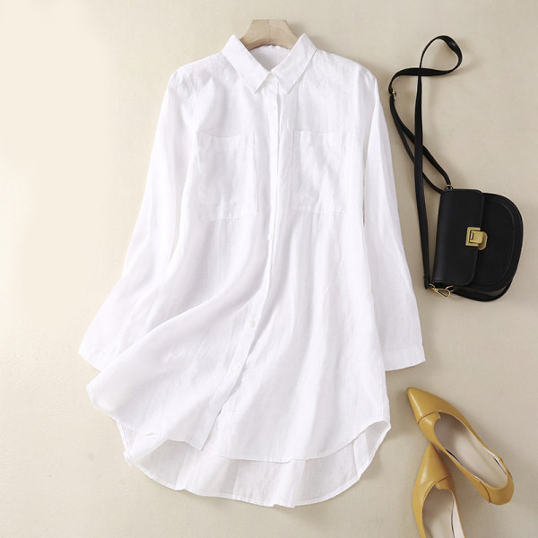 Női ing klasszikus gallérral és zsebbel