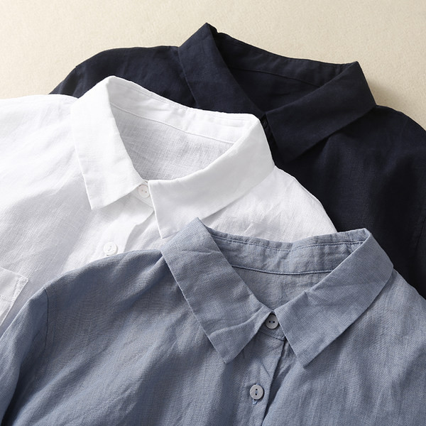 Női ing klasszikus gallérral és zsebbel