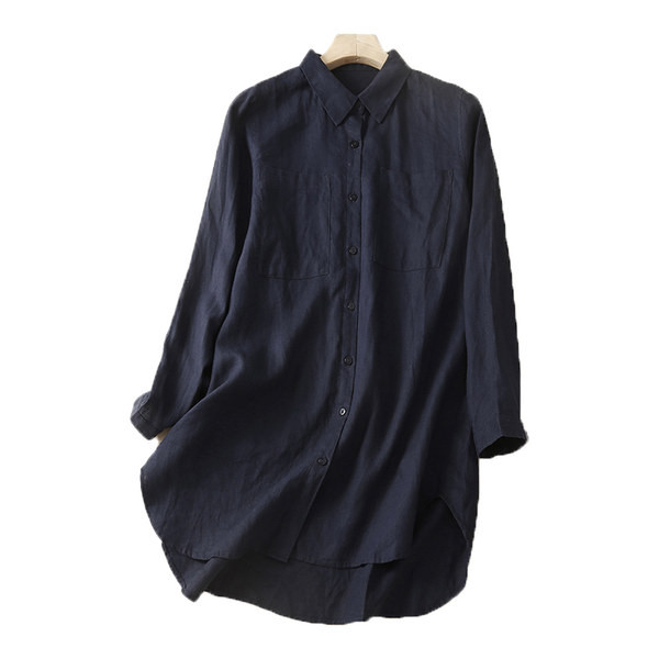 Női ing klasszikus gallérral és zsebbel