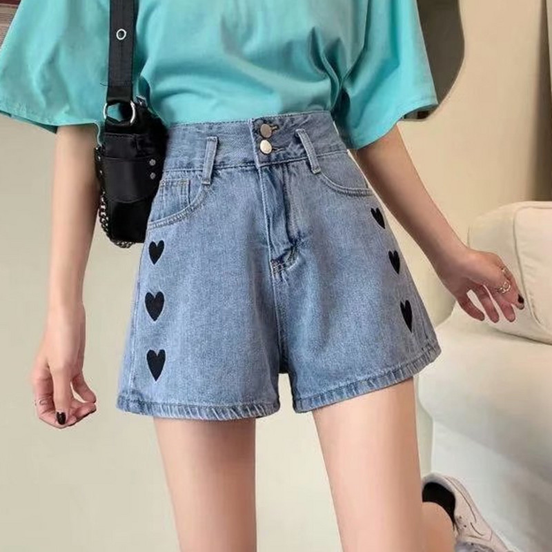 Feynzz modne nove ljetne ženske kratke traper hlače s dugmadima visokog struka Ležerne ženske široke plave traper kratke hlače