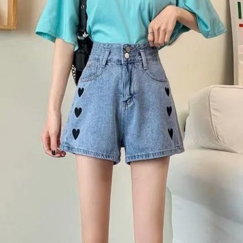 Feynzz modne nove ljetne ženske kratke traper hlače s dugmadima visokog struka Ležerne ženske široke plave traper kratke hlače